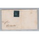 ARGENTINA 1856 GJ 1 CORRIENTES 1/2 CARTA CON LA PRIMER ESTAMPILLA ARGENTINA CON IMPRESIÓN CARGADA QUE CASI NO SE VE EL FACIAL MUY LINDA PIEZA